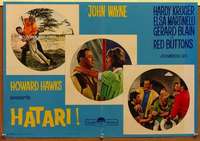 t129 HATARI Italian photobusta movie poster '62 John Wayne in Africa!