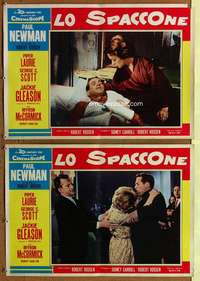t131 HUSTLER 2 Italian photobusta movie posters '61 Paul Newman, Laurie