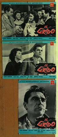 t149 OUTCRY 3 Italian photobusta movie posters '57 Antonioni, Valli