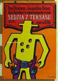 t387 LIFE & TIMES OF JUDGE ROY BEAN Polish 23x33 movie poster '72