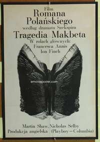 t389 MACBETH Polish 23x33 movie poster '72 Polanski, wild image!