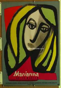 t392 MARIANNE OF MY YOUTH Polish 23x33 movie poster '55 Bodnar art!