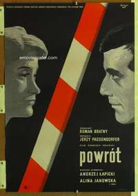 t405 RETURN Polish 23x33 movie poster '60 Wojciech Fangor art!