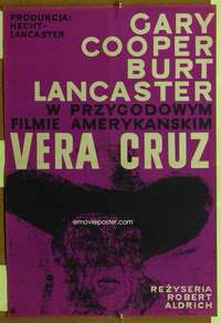 t418 VERA CRUZ Polish 23x33 movie poster '55 Gary Cooper, Swierzy art!