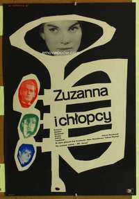 t421 ZUZANNA I CHLOPCY Polish 23x33 movie poster '61 Janowski art!