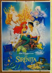 t198 LITTLE MERMAID Spanish movie poster '89 Ariel & cast, Disney!
