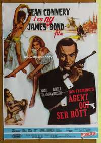t202 FROM RUSSIA WITH LOVE Swedish movie poster '64 Connery as Bond
