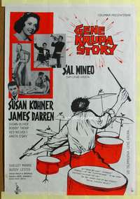 t203 GENE KRUPA STORY Swedish movie poster '60 Sal Mineo, Aberg art!
