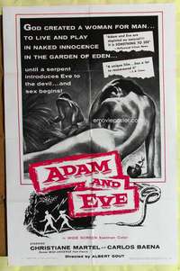 v096 ADAM & EVE one-sheet movie poster R68 Mexican Biblical sex!