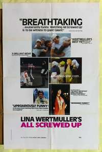 v098 ALL SCREWED UP one-sheet movie poster '76 Lina Wurtmuller, Italian!
