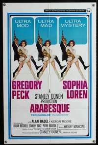 v040 ARABESQUE one-sheet movie poster '66 Gregory Peck, Sophia Loren