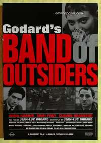 v308 BAND OF OUTSIDERS one-sheet movie poster R2001 Jean-Luc Godard, French!