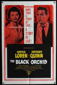 v042 BLACK ORCHID one-sheet movie poster '59 Anthony Quinn, Sophia Loren