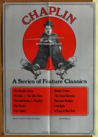 v116 CHAPLIN special 19x28 movie poster '73 series of classics!