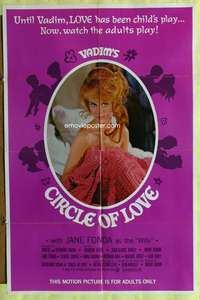 v118 CIRCLE OF LOVE one-sheet movie poster '65 Roger Vadim, Jane Fonda