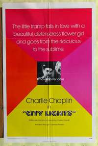 v119 CITY LIGHTS one-sheet movie poster R72 Charlie Chaplin boxing!
