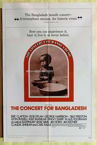 v121 CONCERT FOR BANGLADESH one-sheet movie poster '72 George Harrison
