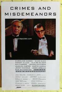 v357 CRIMES & MISDEMEANORS one-sheet movie poster '89 Woody Allen, Landau