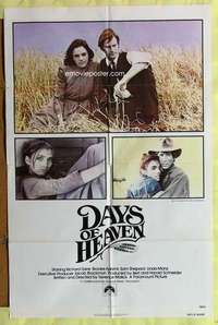v125 DAYS OF HEAVEN one-sheet movie poster '78 Richard Gere, Brooke Adams