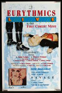 v390 EURYTHMICS LIVE one-sheet movie poster '87 Annie Lennox in concert!