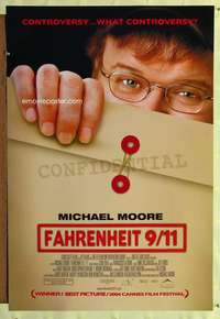 v391 FAHRENHEIT 9/11 DS Canadian 1sh '04 Michael Moore documentary about September 11, 2001!