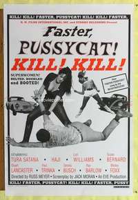 v398 FASTER PUSSYCAT KILL KILL one-sheet movie poster R2001 Russ Meyer