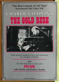 v138 GOLD RUSH/PAY DAY special 14x20 movie poster '73 Charlie Chaplin