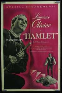 v143 HAMLET one-sheet movie poster R53 Laurence Olivier, Shakespeare