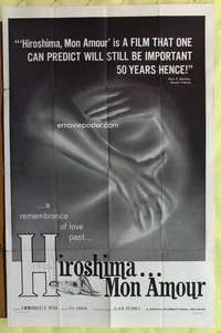 v148 HIROSHIMA MON AMOUR one-sheet movie poster '59 Alain Resnais classic!