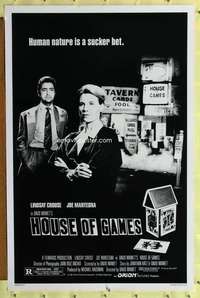 v446 HOUSE OF GAMES one-sheet movie poster '87 Joe Mantegna, gambling!