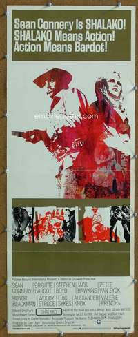 v026 SHALAKO insert movie poster '68 Sean Connery, Brigitte Bardot