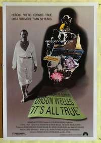 v462 IT'S ALL TRUE one-sheet movie poster '93 unfinished Orson Welles work!