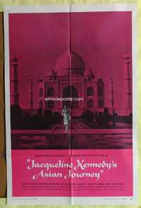v151 JACQUELINE KENNEDY'S ASIAN JOURNEY one-sheet movie poster '62 Taj Mahal