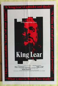 v157 KING LEAR one-sheet movie poster '72 Cyril Cusack, Shakespeare