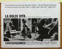 v271 LA DOLCE VITA half-sheet movie poster R66 Fellini, Mastroianni