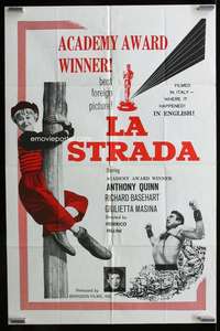 v158 LA STRADA one-sheet movie poster R60s Federico Fellini, Anthony Quinn