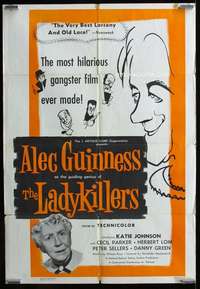 v159 LADYKILLERS one-sheet movie poster '55 Alec Guinness, gangsters!