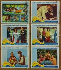 v084 BOY ON A DOLPHIN 6 movie lobby cards '57 Alan Ladd, Sophia Loren