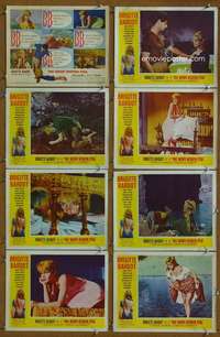 v029 NIGHT HEAVEN FELL 8 movie lobby cards '58 hottest Brigitte Bardot!