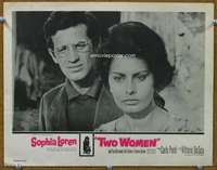 v094 TWO WOMEN movie lobby card '61 Sophia Loren, Vittorio De Sica