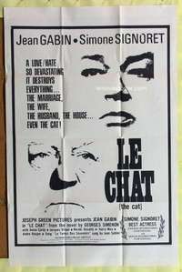 v165 LE CHAT one-sheet movie poster '71 Simone Signoret, Jean Gabin