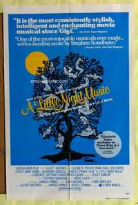 v170 LITTLE NIGHT MUSIC advance one-sheet movie poster '78 Liz Taylor