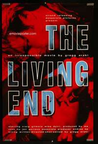 v491 LIVING END one-sheet movie poster '92 Gregg Araki