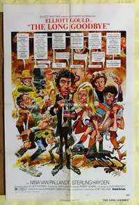 v172 LONG GOODBYE one-sheet movie poster '73 Elliott Gould, Jack Davis art!