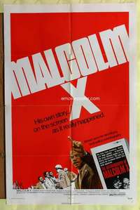v176 MALCOLM X one-sheet movie poster '72 from his autobiography!
