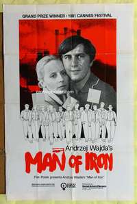 v177 MAN OF IRON one-sheet movie poster '81 Andrezej Wajda classic!