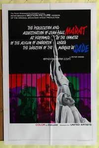 v178 MARAT/SADE one-sheet movie poster '67 Patrick Magee, Ian Richardson