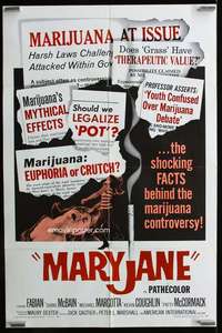 v181 MARY JANE one-sheet movie poster '68 campy shocking sex & marijuana!