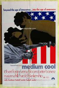 v182 MEDIUM COOL int'l one-sheet movie poster '69 Haskell Wexler classic!