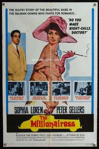 v058 MILLIONAIRESS one-sheet movie poster '60 Sophia Loren, Peter Sellers